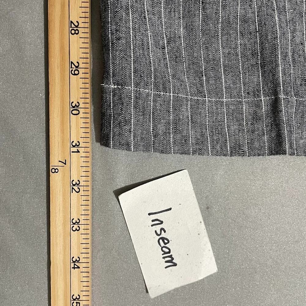 INC Plus Size 16W Gray Pinstripe Wide Leg Linen Pants Trousers Office Casual - Picture 11 of 12